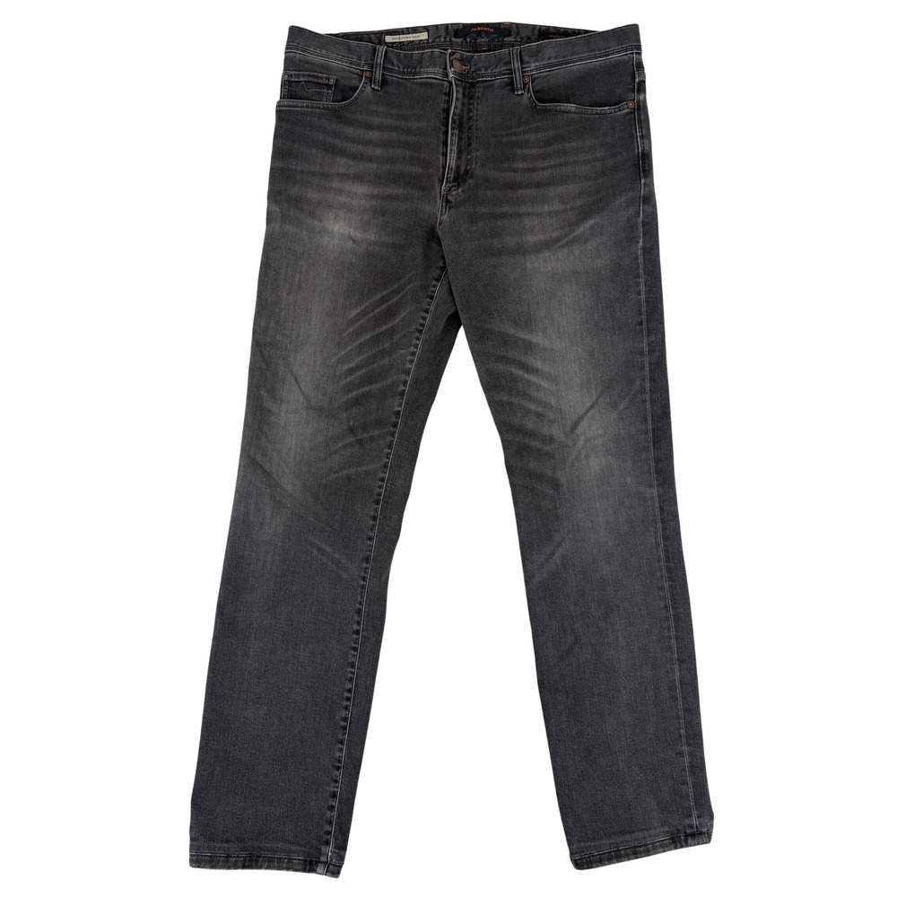 Alberto Pipe Jeans Mens 35x34 (35x30) Black DS Dual FX Denim Regular Fit
